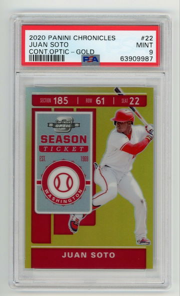 🔥💎 2020 Chronicles Contenders Optic Juan Soto Gold Prizm /10 Ebay 1/1 PSA 9 ⚾️ POP 2