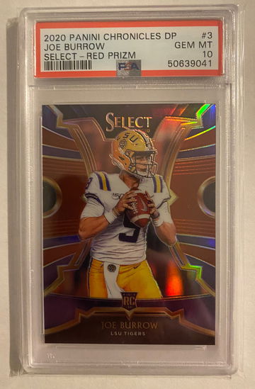 2020 Chronicles Draft Picks #3 Joe Burrow Select Red Prizm PSA 10 Gem Mint