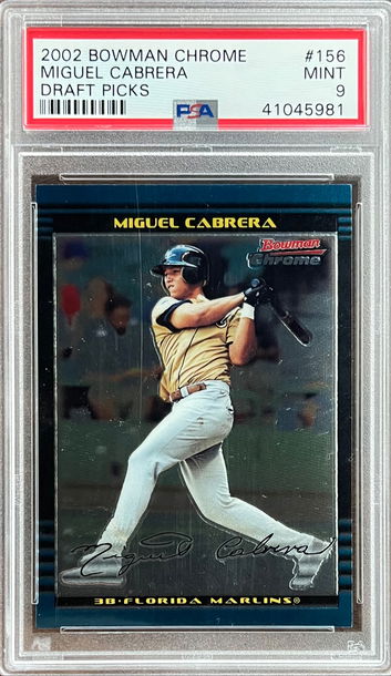2002 Bowman Chrome Draft Picks Miguel Cabrera PSA 9