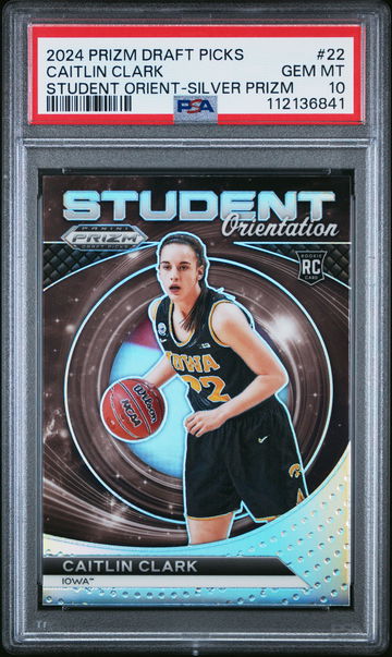 2024 PANINI DRAFT PICKS STUDENT ORIENTATION CAITLIN CLARK SILVER #22 RC PSA 10