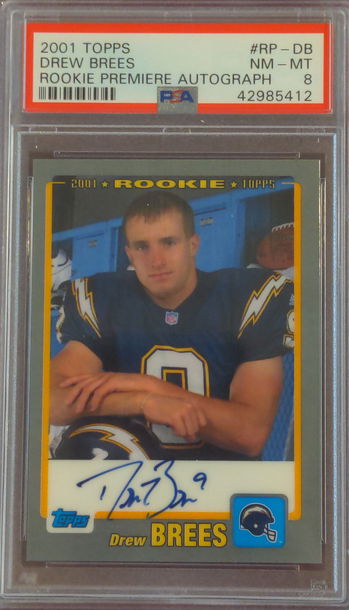 Drew Brees 2001 Topps Rookie Premiere Autograph