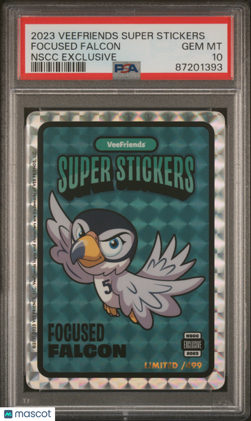 2023 Veefriends Super Stickers Nscc Exclusive Focused Falcon PSA 10