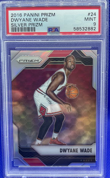 2016-17 Panini Prizm Silver Prizm Dwyane Wade #24 PSA 9 MINT Chicago Bulls