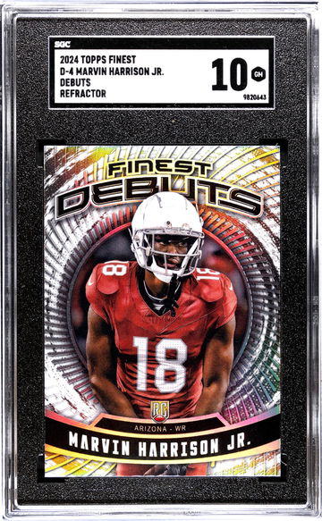 2024 Topps Finest #D-4 Marvin Harrison Jr. Debuts Refractor SGC 10