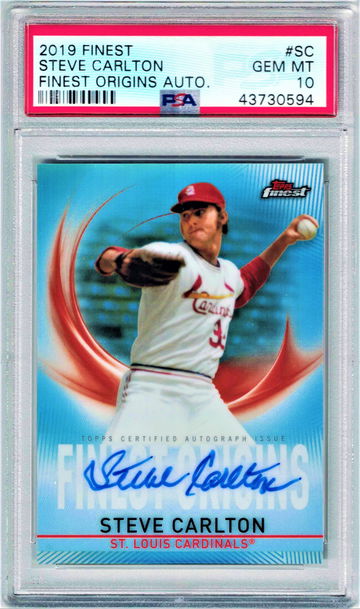 2019 Finest - Origins Autograph - Steve Carlton HOF PSA 10 Gem-Mint PSA Population 1 Ultra RARE!!!