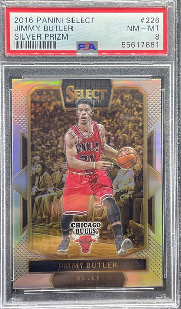 2016-17 Panini Select Jimmy Butler Courtside Silver Prizm PSA 8 NM-MT Bulls SP
