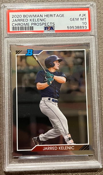 Pop 2! PSA 10 Gem Mint Jarred Kelenic Rookie RC Chrome Prospects 2020 Bowman Heritage