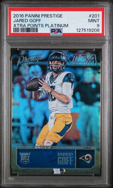 2016 Panini Prestige Xtra Points Platinum Jared Goff #201 /25 PSA 9