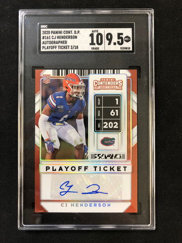 2020 Panini Contenders Draft Picks - CJ Henderson - Rookie Auto SSP /18 SGC 9.5/10 Gem Mint