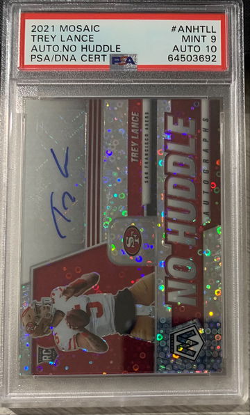 2021 Mosaic No Huddle Autographs Trey Lance 