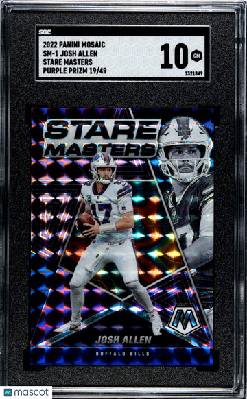 2022 Panini Mosaic Josh Allen #SM-1 Stare Masters Purple Prizm SGC 10