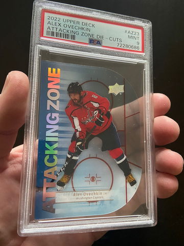 2022-23 Upper Deck Alex Ovechkin PSA 9 Attacking Zone Acetate Case Hit SP