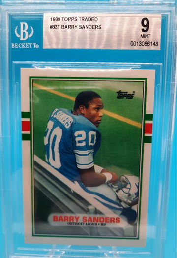 1989 Topps Traded #83T Barry Sanders BGS 9 looks like 10 Gem