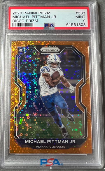 2020 Prizm Michael Pitmann Jr. PSA 9 orange disco prizm #333 RC rookie card
