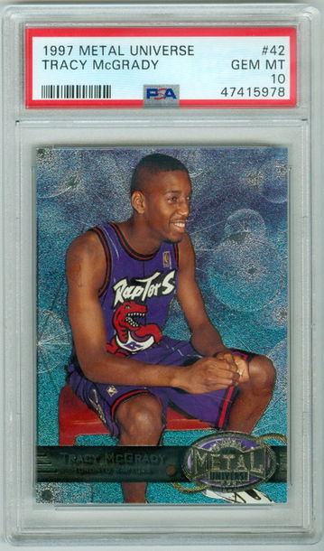 Tracy McGrady 1997 Metal Universe #42 PSA 10 Rookie RC
