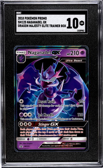 2018 Pokemon Promo #SM125 Naganadel GX Dragon Majesty Elite Trainer Box SGC 10
