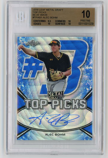 2018 Leaf Metal Draft Top Picks Blue Wave /20 Alec Bohm BGS 10 w 10 Auto Pop 1!!!