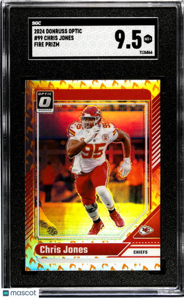2024 Donruss Optic Chris Jones #99 Fire Prizm SGC 9.5