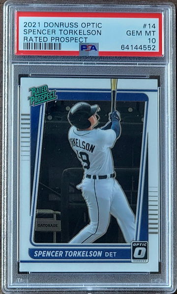 2021 SPENCER TORKELSON Donruss Optic RATED ROOKIE Prospect PSA 10 POP 8 #14