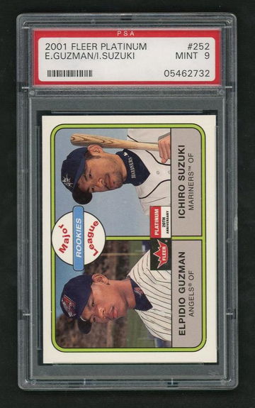 2001 Fleer Platinum Ichiro Suzuki & Elpidio Guzman #252 RC PSA 9
