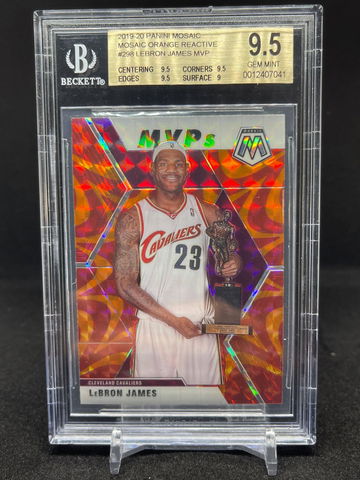 2019-20 Panini Mosaic Lebron James Orange Reactive MVP BGS 9.5