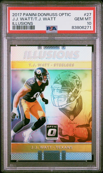 2017 Donruss Optic Illusions JJ Watt/Tj Watt #27 Silver PSA 10