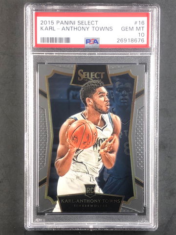 2015 Panini Select #16 Karl-Anthony Towns Minnesota Timberwolves RC PSA 10 