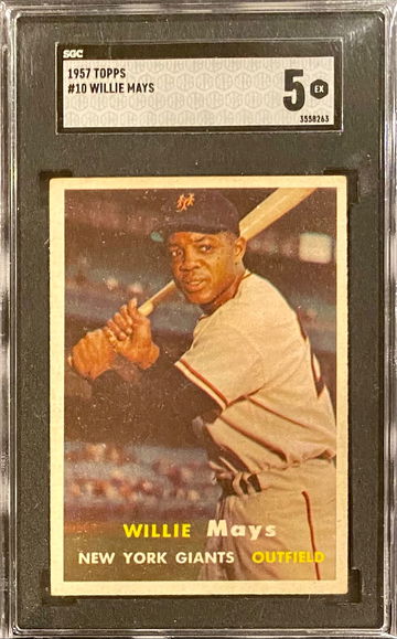 Well Centered! Topps 1957 Willie Mays SGC 5
