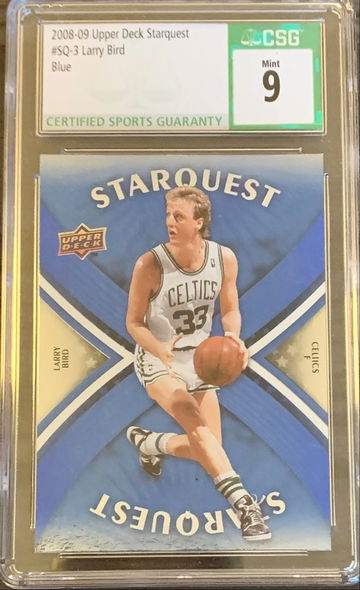 2008-09 Upper Deck Basketball Starquest Blue Larry Bird #SQ-3 Super Rare  Graded CSG 9 Mint