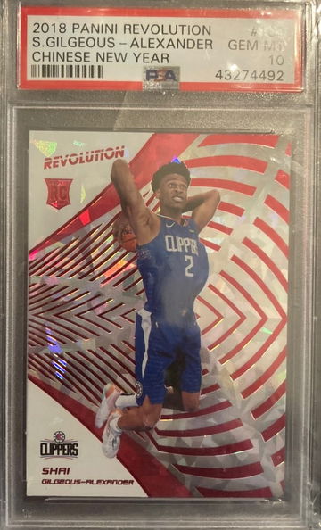 2018-19 Shai Gilgeous-Alexander Rookie RC New Year Parallel Panini Revolution #103 PSA 10