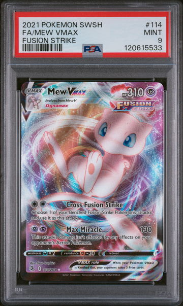 2021 Pokemon Sword and Shield Fusion Strike Mew Vmax #114 PSA 9