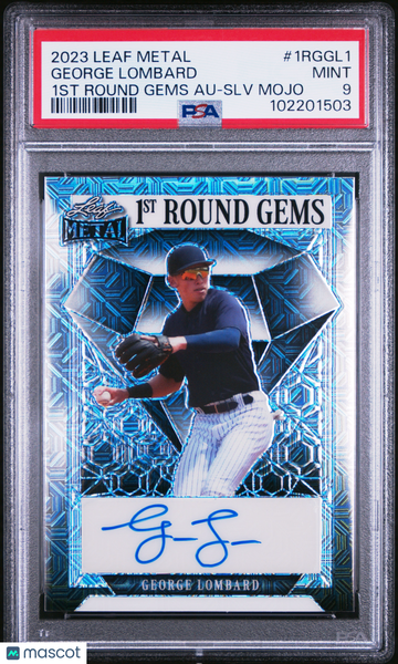 2023 Leaf Metal 1ST Round Gems Autographs George Lombard #1RGGL1 SLV Mojo PSA 9