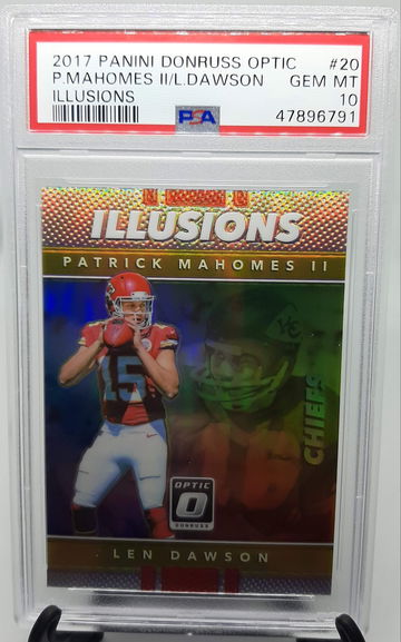 2017 Panini Donruss Optic Illusions Patrick Mahomes Rookie RC 20 PSA 10 LOW POP