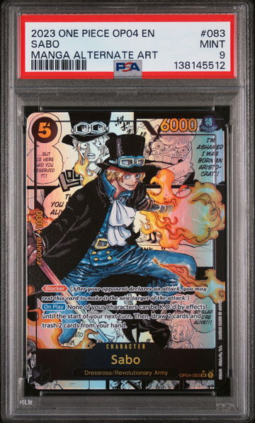 2023 One Piece Kingdoms of Intrigue Manga Alternate Art Sabo #83 PSA 9