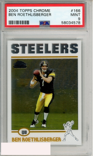 2004 TOPPS CHROME BEN ROETHLISBERGER #166 PSA 9 MINT  RC