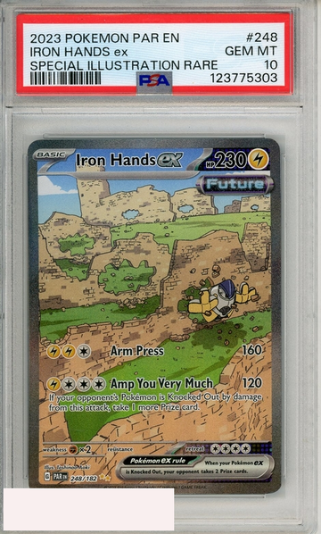 2023 POKEMON PAR EN-PARADOX RIFT IRON HANDS EX #248 SIR PSA 10