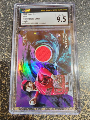 2018 Topps Fire Shohei Ohtani Purple relic /50 CSG 9.5