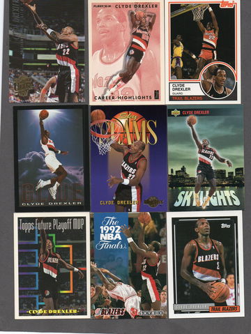 Clyde Drexler NBA Basketball Card Lot (25) - HOF Blazers Nice Variety