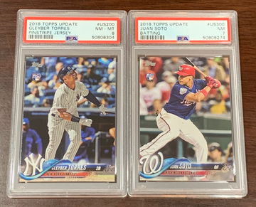 2018 Topps Update Juan Soto PSA 7 & Gleyber Torres PSA 8