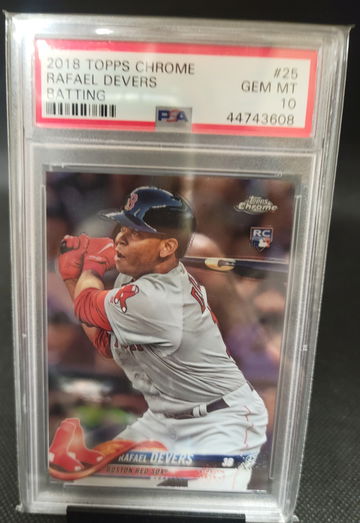 2018 Topps Chrome Rafael Devers Batting PSA 10