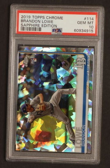2019 Topps Chrome Sapphire Edition Brandon Lowe #114 RC PSA 10