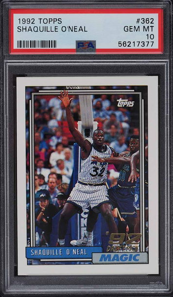 1992 Topps Shaquille O'Neal #362 RC Rookie PSA 10 Gem Mint