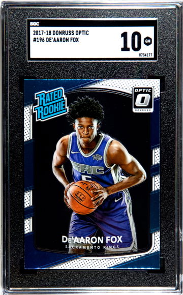 2017-2018 Donruss Optic De'Aaron Fox Rookie RC SGC 10 GM LOW POP