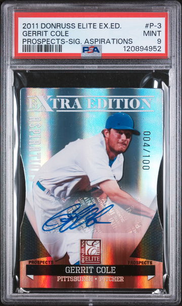 2011 Donruss Elite Extra Edition Aspirations Gerrit Cole #P-3 Auto /100 PSA 9
