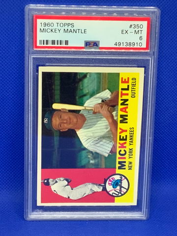 1960 TOPPS MICKEY MANTLE #350 psa 6