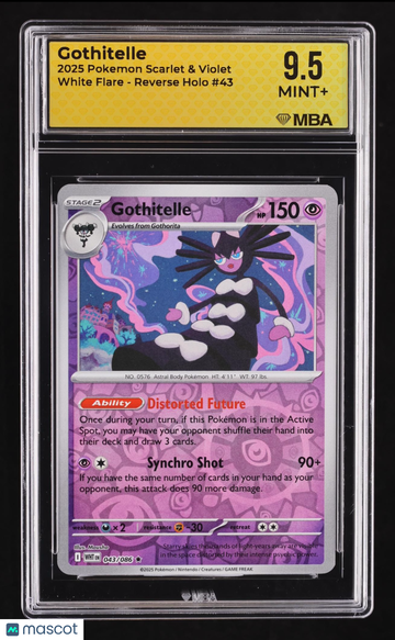 2025 Pokemon Scarlet & Violet White Flare Gothitelle Reverse Holo MBA 9.5 #43