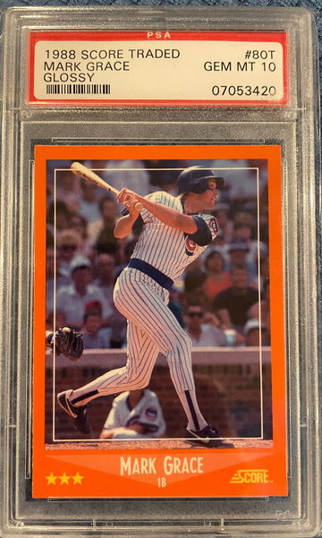 1988 Score Traded Glossy Mark Grace #80T PSA 10