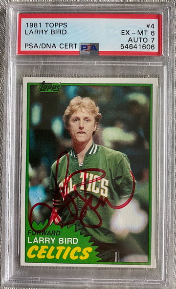 1981 Larry Bird Topps Rookie RC Auto PSA 7 Pop 6!