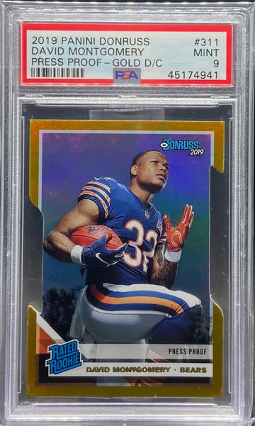 2019 Donruss David Montgomery - Press Proof Gold Die Cut - 22/25