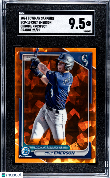 2024 Bowman Sapphire Colt Emerson #BCP-10 Chrome Prospect Orange SGC 9.5